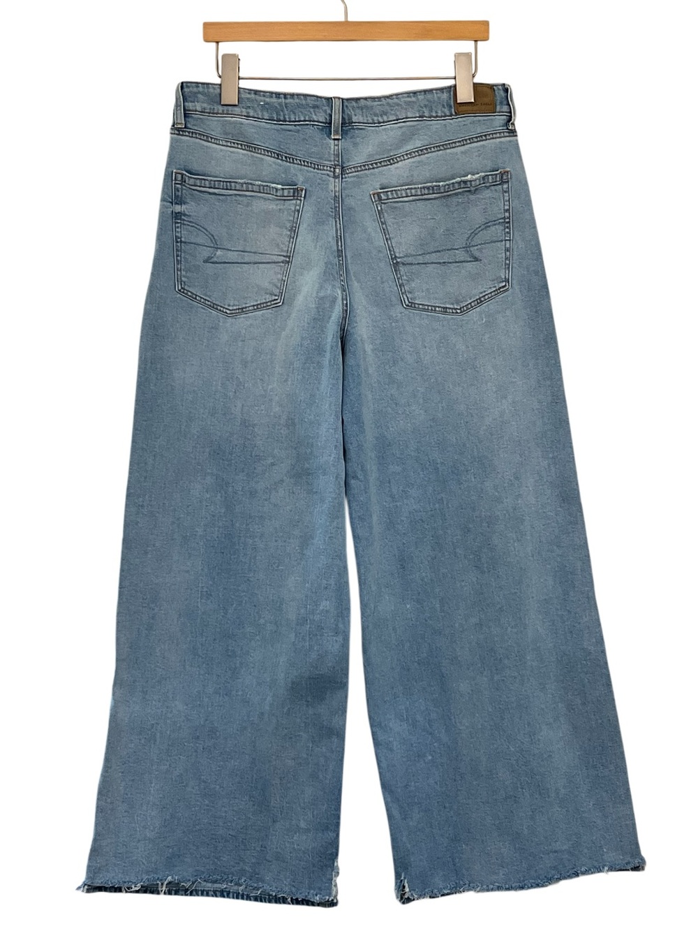 American Eagle Super High Rise Ultra Wide Leg Strigid Jeans 12 - Picture 6 of 15